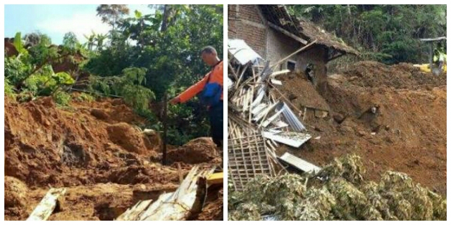 Musibah Longsor Di Kp.Cipelah : Empat Orang Tewas Tertimbun Longsor