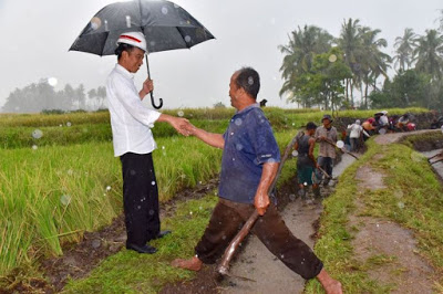 Hujan Deras Akibatkan Blusukan Pak Jokowi Sepi Kerumunan