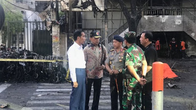 Presiden Jokowi Pantau Langsung ke TKP Ledakan Bom Surabaya