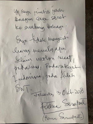 Menyesal Telah Buat Rekayasa Hoak, Ratna Sarumpaet Bikin Surat  Ke Capres Prabowo
